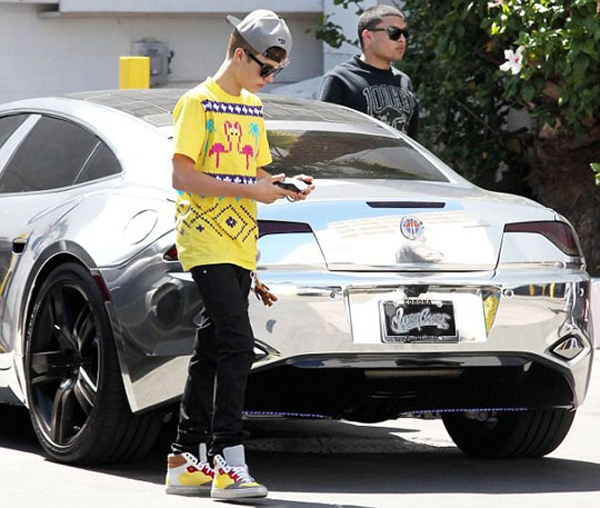 justin bieber polished fisker karma